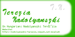 terezia nadolyanszki business card